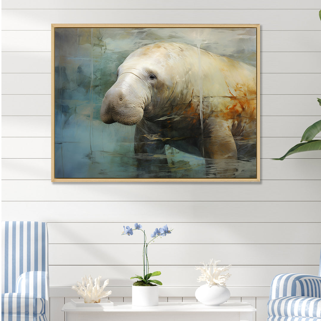 Grey Humble Manatee - Manatee Home Decor Art
