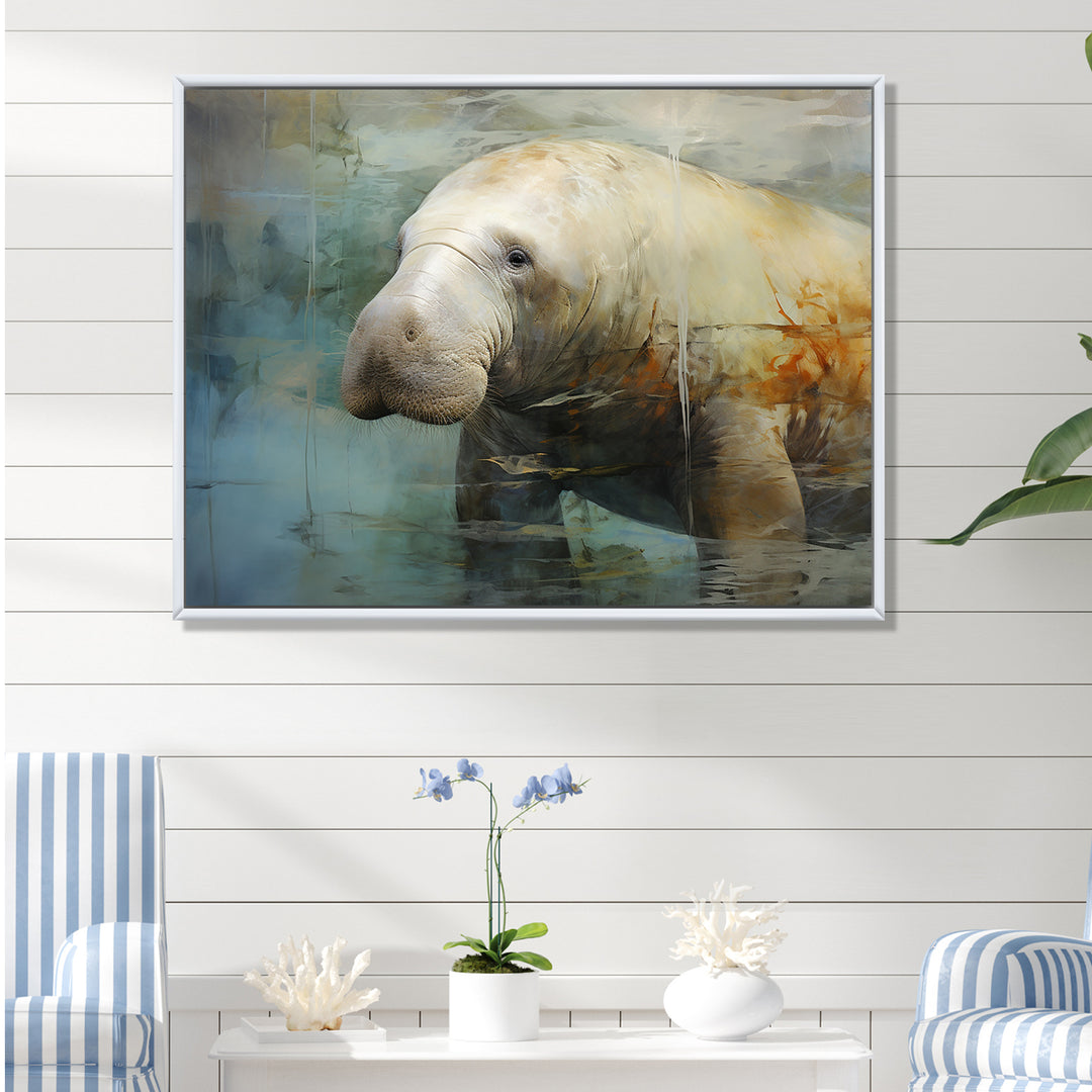 Grey Humble Manatee - Manatee Home Decor Art