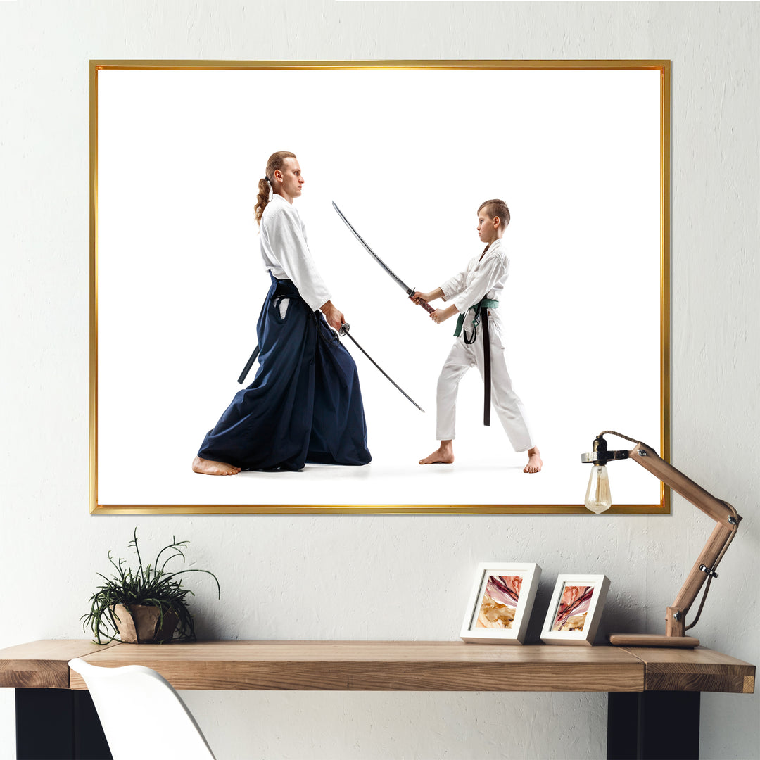 Martial Arts Teen Boy Fight Training Studio I - Martial Arts Canvas Wall Art