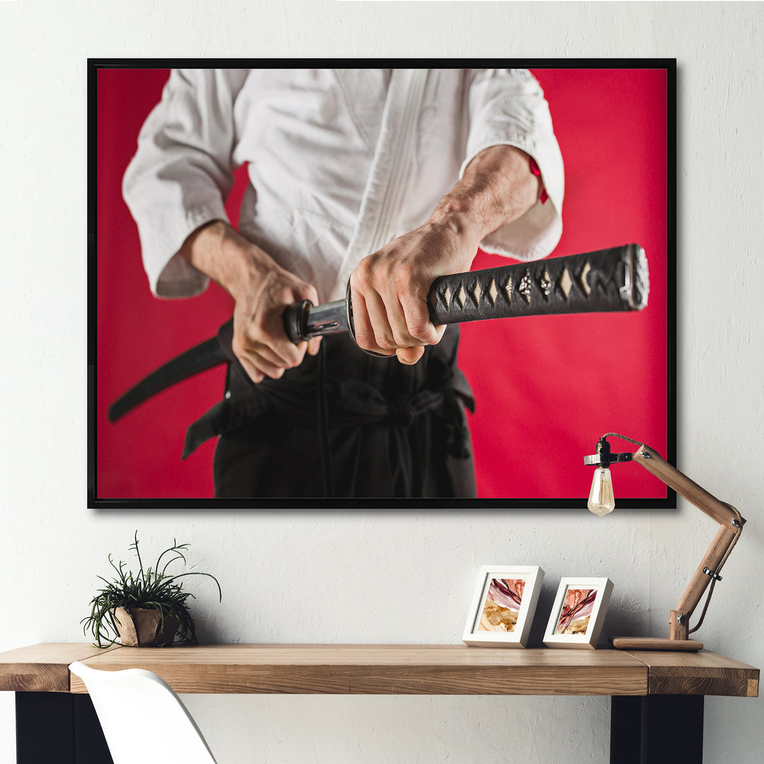 Man Training Aikido Martial Arts Studio - Martial Arts Canvas Wall Art