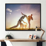Martial Arts Karate Fighters Outdoors - Martial Arts Canvas Wall Art