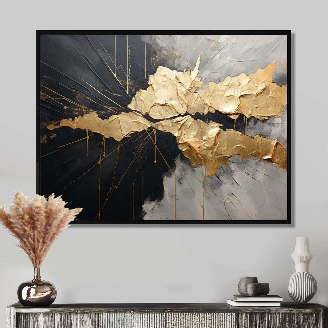 Black And Gold Abstract Meditation I - Abstract Canvas Wall Art