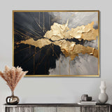 Black And Gold Abstract Meditation I - Abstract Canvas Wall Art