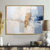 White And Blue Paint Fusion - Abstract Canvas Wall Art