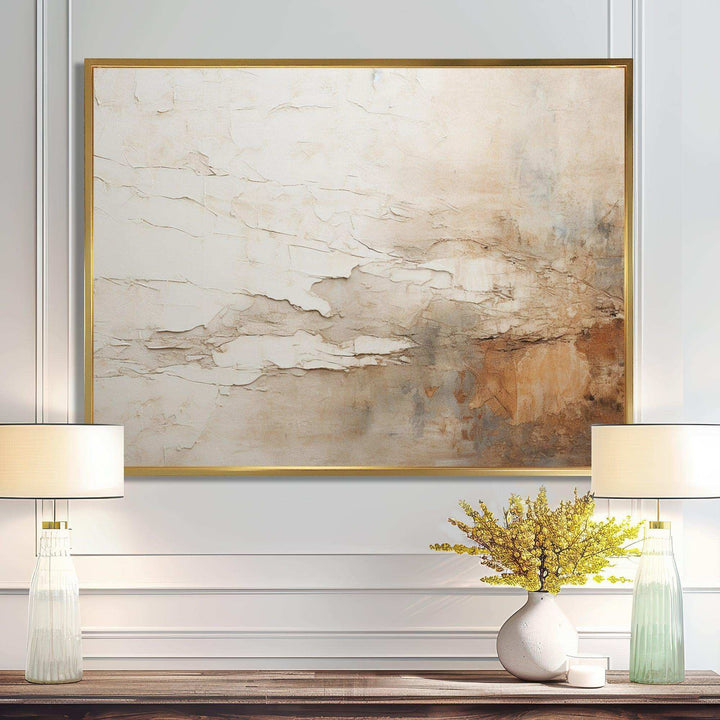 Beige And Brown Paint Fusion - Abstract Canvas Wall Art