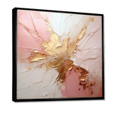 Gold And Pink Paint Fusion - Abstract Canvas Wall Art