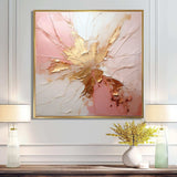 Gold And Pink Paint Fusion - Abstract Canvas Wall Art