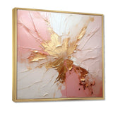 Gold And Pink Paint Fusion - Abstract Canvas Wall Art