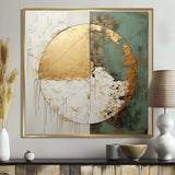 Gold And Green Paint Fusion I - Abstract Canvas Wall Art