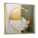 Gold And Green Paint Fusion I - Abstract Canvas Wall Art