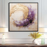 Gold And Purple Lunar Spiral - Abstract Canvas Wall Art