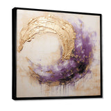 Gold And Purple Lunar Spiral - Abstract Canvas Wall Art