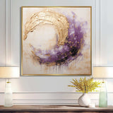 Gold And Purple Lunar Spiral - Abstract Canvas Wall Art