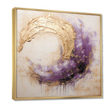 Gold And Purple Lunar Spiral - Abstract Canvas Wall Art