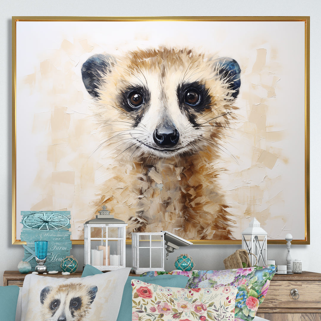 Minimalism Meercat Portrait - Meercat Wall Decor
