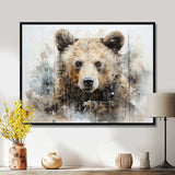 Bear Portrait Necessities - Abstract Canvas Wall Art