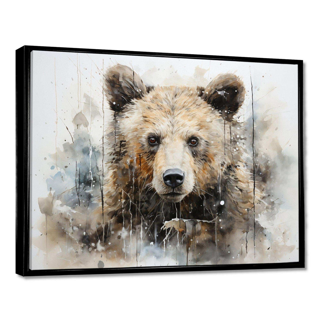Bear Portrait Necessities - Abstract Canvas Wall Art