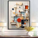 Abstract Geometric White And Blue Essential Forms - Abstract Canvas Wall Art