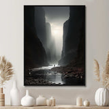 Black And White Canyon Calm I - Landscapes Canvas Wall Art