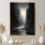 Black And White Canyon Calm I - Landscapes Canvas Wall Art