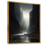 Black And White Canyon Calm I - Landscapes Canvas Wall Art