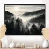 Mysterious Misty Mountain Morning - Abstract Canvas Wall Art