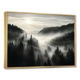 Mysterious Misty Mountain Morning - Abstract Canvas Wall Art