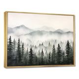 Grey Misty Morning Forest Horizon I - Landscapes Canvas Wall Art