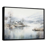 Grey And Beige Modern Scandinavian Scenery Silence - Landscapes Canvas Wall Art