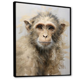 Minimalism Monkey Silhouette - Beige Monkey Wall Art