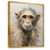 Minimalism Monkey Silhouette - Beige Monkey Wall Art