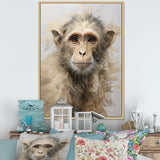Minimalism Monkey Silhouette - Beige Monkey Wall Art