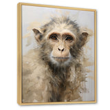 Minimalism Monkey Silhouette - Beige Monkey Wall Art
