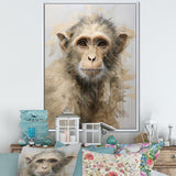 Minimalism Monkey Silhouette - Beige Monkey Wall Art