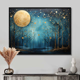 Azure Ascension Moonlight Forest - Fantasy Canvas Wall Art