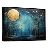 Azure Ascension Moonlight Forest - Fantasy Canvas Wall Art