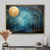 Azure Ascension Moonlight Forest - Fantasy Canvas Wall Art