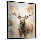 Majestic Beige Moose Portrait - Moose Framed Canvas Art