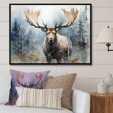 Majestic Moose In Forest - Animals Canvas Wall Art