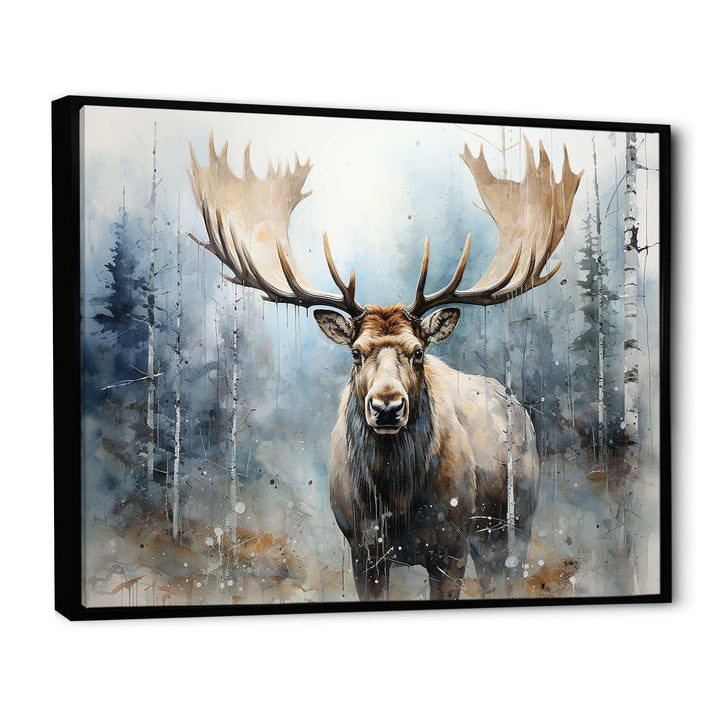 Majestic Moose In Forest - Animals Canvas Wall Art