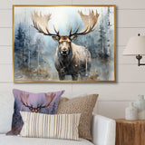 Majestic Moose In Forest - Animals Canvas Wall Art