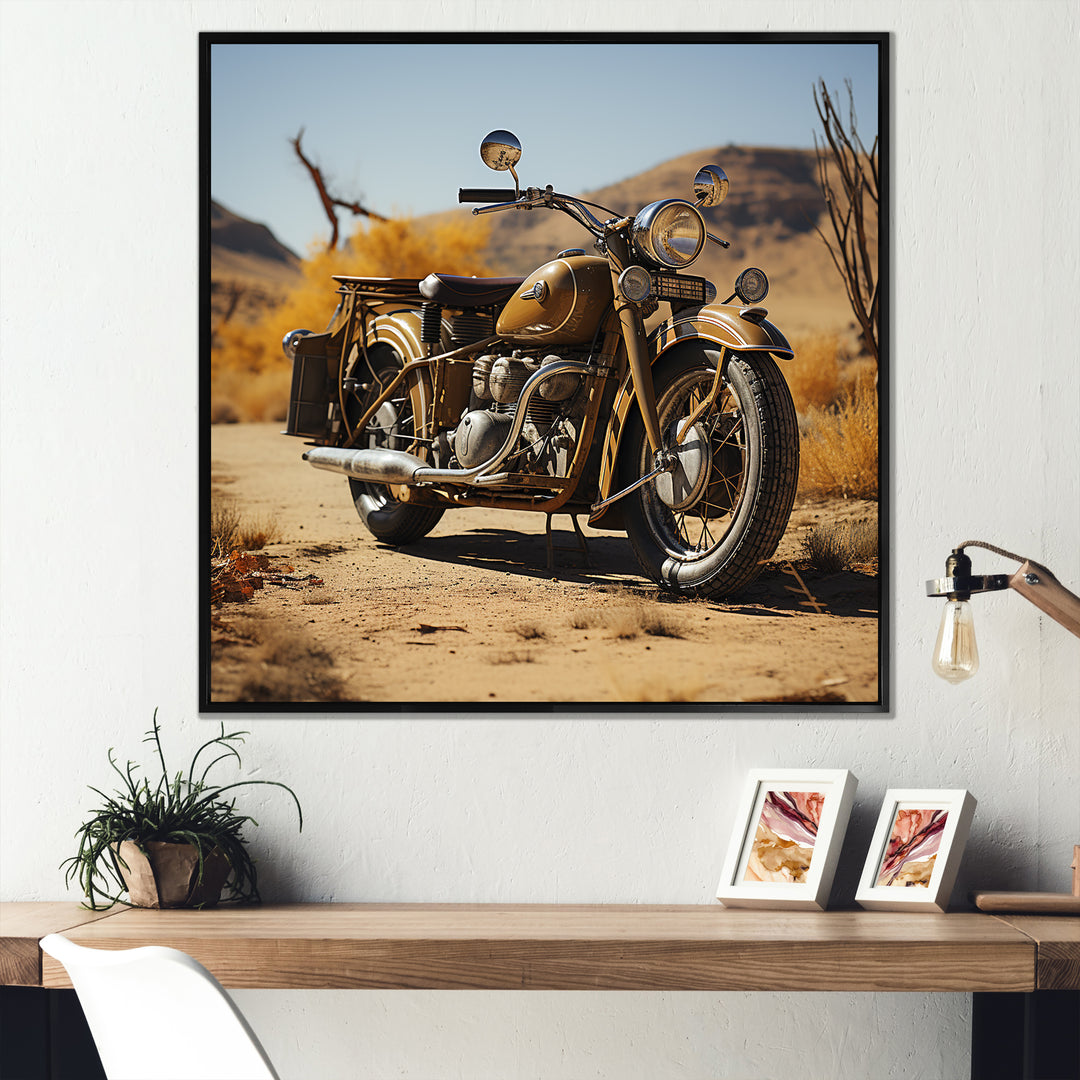 Dessert Vintage Bike - Motorcycle Canvas Wall Art