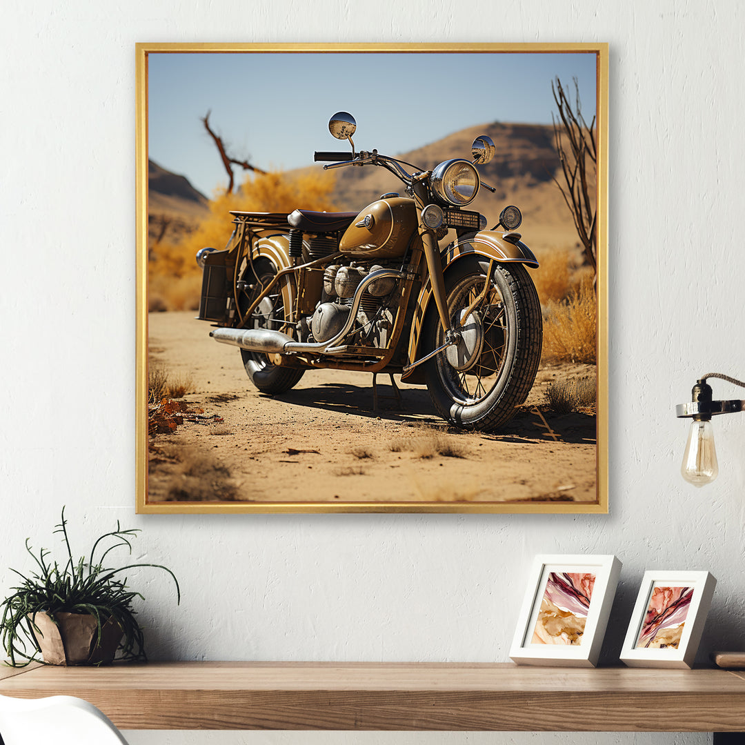 Dessert Vintage Bike - Motorcycle Canvas Wall Art