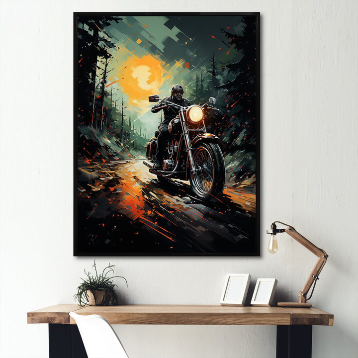 Vintage Dirty Bike Memory On The Road - Motorcycle Canvas Wall Art