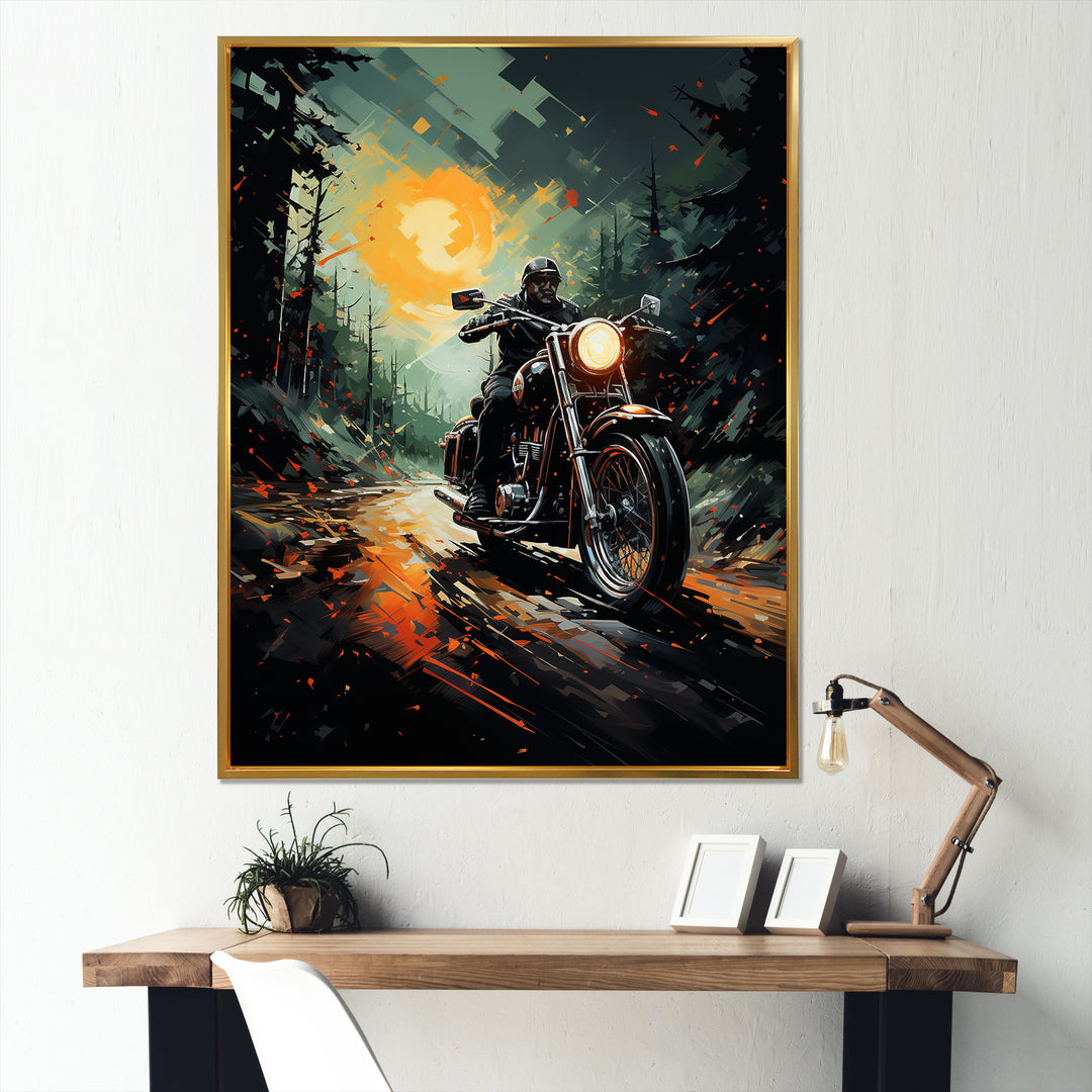 Vintage Dirty Bike Memory On The Road - Motorcycle Canvas Wall Art