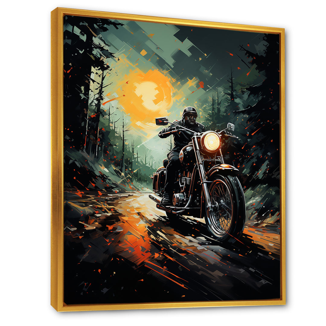 Vintage Dirty Bike Memory On The Road - Motorcycle Canvas Wall Art