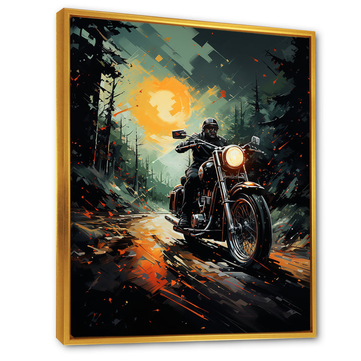 Vintage Dirty Bike Memory On The Road - Motorcycle Canvas Wall Art