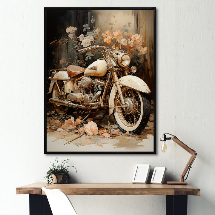 Vintage Motorcycle Melody - Motorcycle Canvas Wall Art