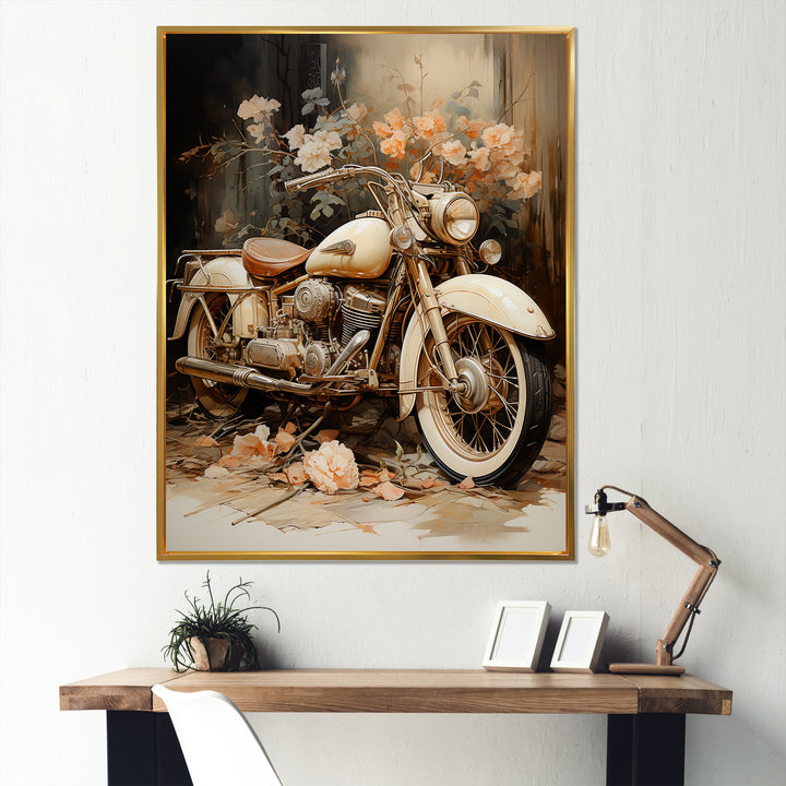 Vintage Motorcycle Melody - Motorcycle Canvas Wall Art