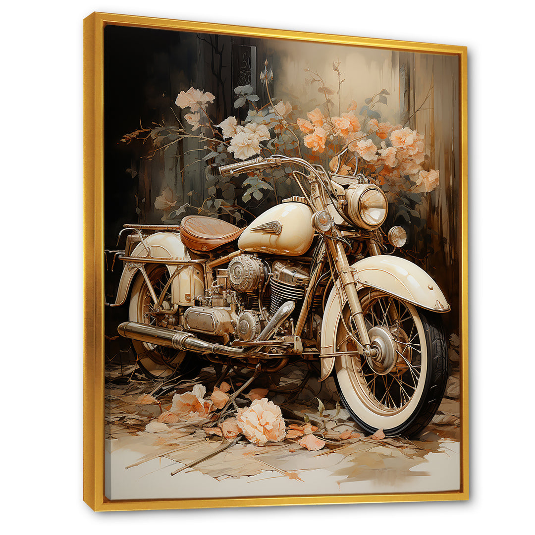 Vintage Motorcycle Melody - Motorcycle Canvas Wall Art